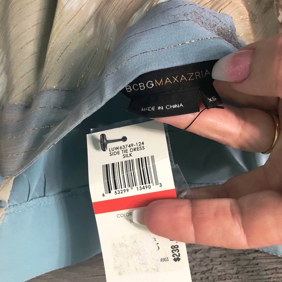 NWT BCBG BCBGMAXAZRIA Silk Side Tie Dress Sz XS - Picture 7 of 8